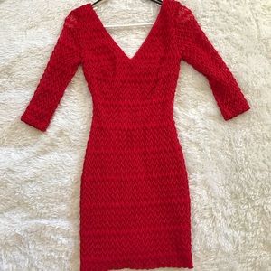 GUESS red lace mini dress